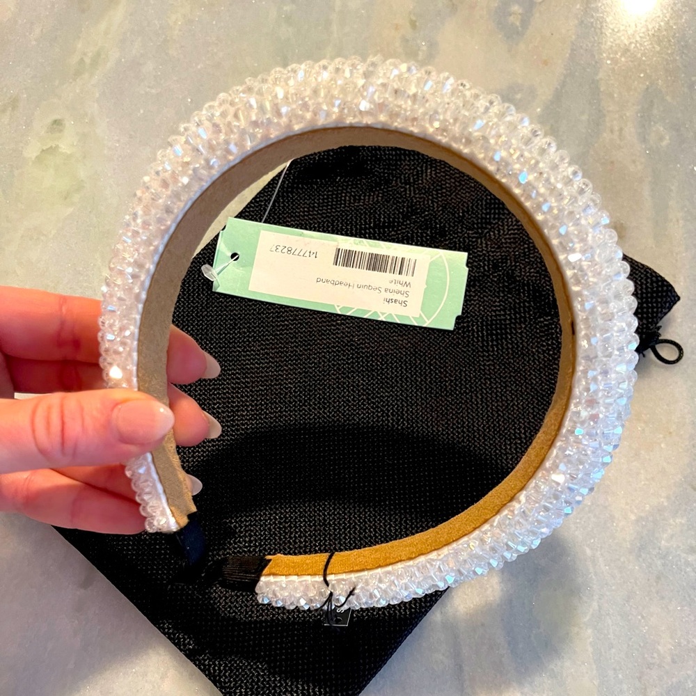ADORABLE Shashi white crystal headband NWT